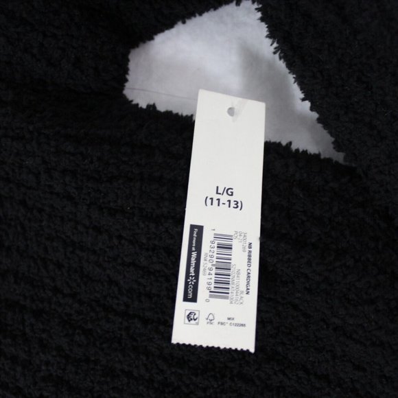 No Boundaries Womens Black Knitted Crop Button Down Long Sleeve Cardigan Size L - Picture 4 of 6